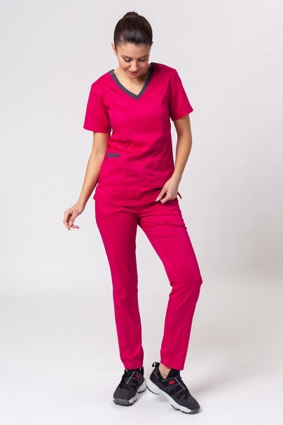 Women's Maevn Matrix Contrast scrubs set raspberry-1