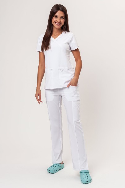 Women's Dickies EDS Essentials scrubs set (Mock top, Mid Rise trousers) white-1
