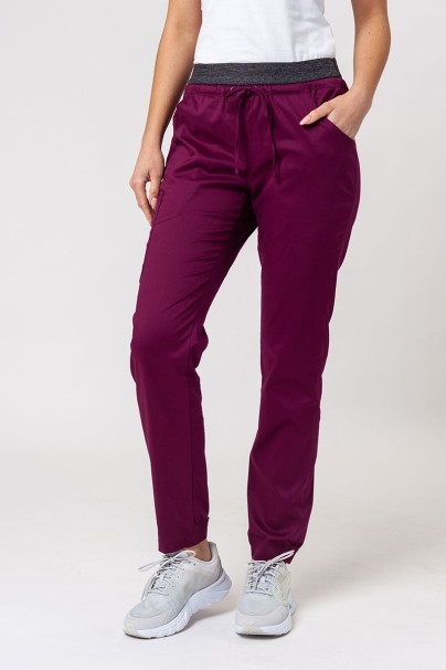 Women's Maevn Matrix Semi-jogger scrub trousers wine-1