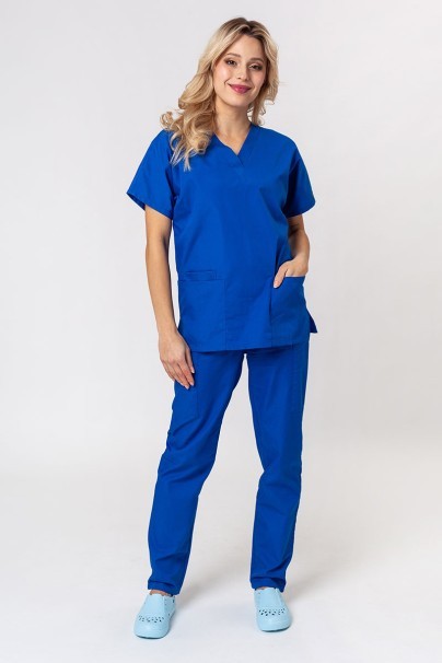 Women's Cherokee Originals scrubs set (V-neck top, N.Rise trousers) royal blue-1