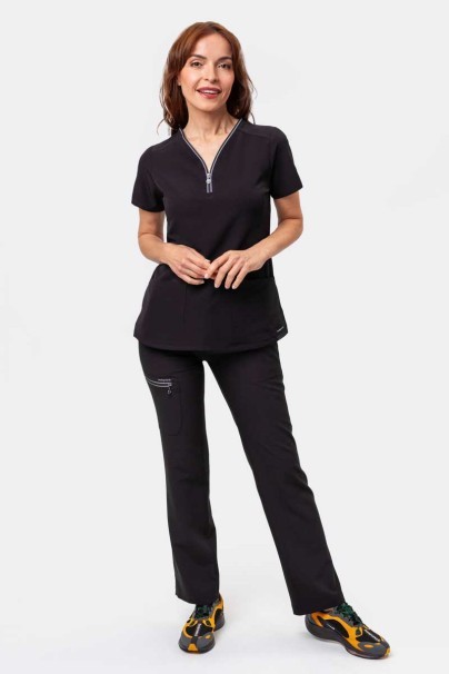 Women's Healing Hands scrubs set (Sonia top, Nisha trousers) black-1