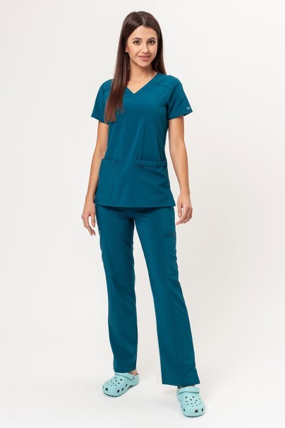 Women's Dickies EDS Essentials scrubs set (Mock top, Mid Rise trousers) caribbean blue-1