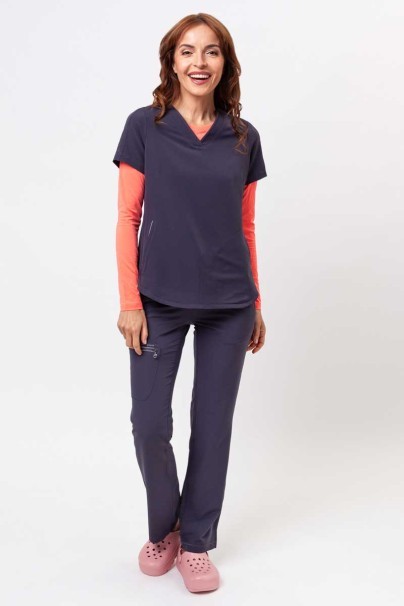 Women's Healing Hands scrubs set (Skyler top, Nisha trousers) pewter-1