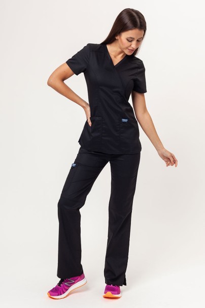 Women's Cherokee Revolution (Mock top, Straight trousers) scrubs set black-1