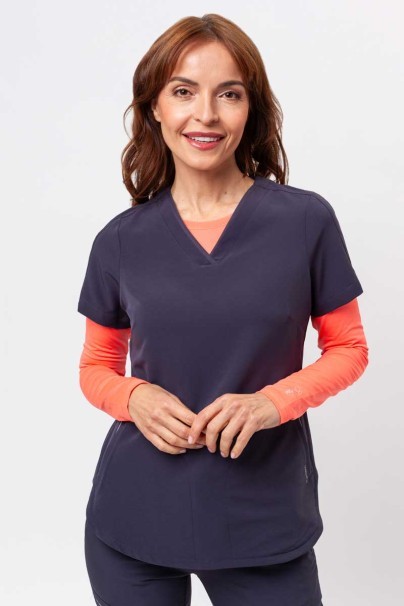 Women's Healing Hands Skyler scrub top pewter-1