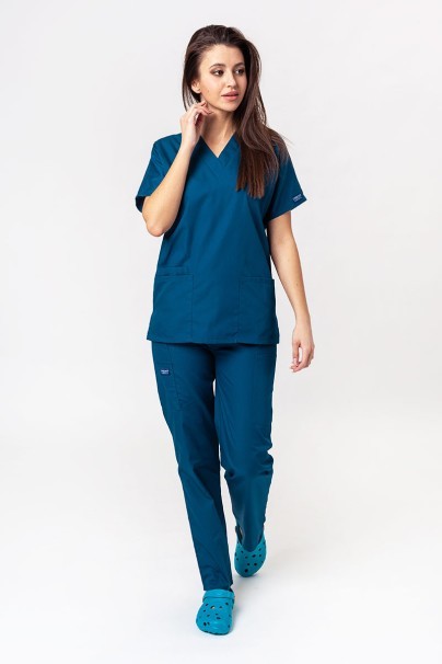 Women's Cherokee Originals scrubs set (V-neck top, N.Rise trousers) caribbean blue-1