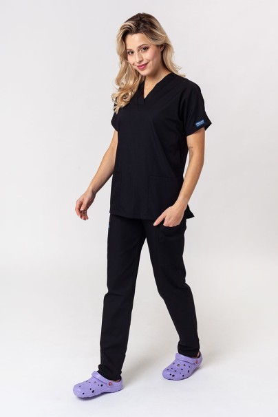 Women's Cherokee Originals scrubs set (V-neck top, N.Rise trousers) black-1