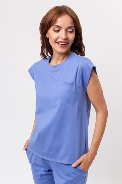Women's Cherokee Achieve Crew Neck scrub top ceil blue-1