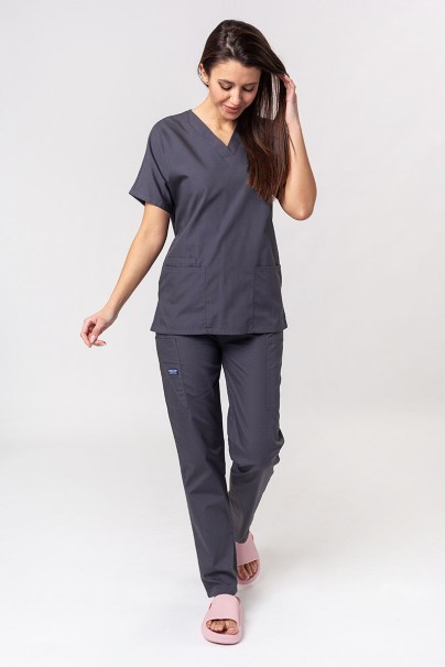 Women's Cherokee Originals scrubs set (V-neck top, N.Rise trousers) pewter-1