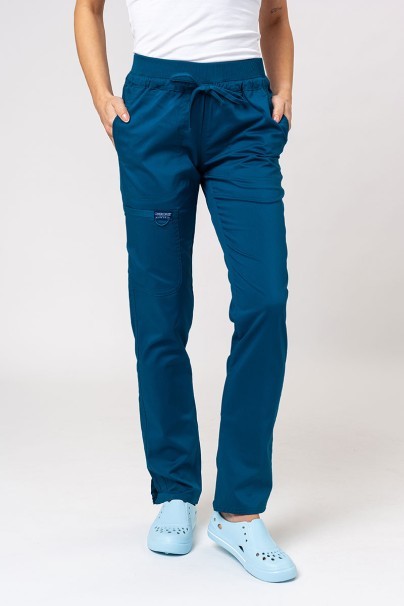 Women’s Cherokee Revolution scrub cargo trousers caribbean blue-1