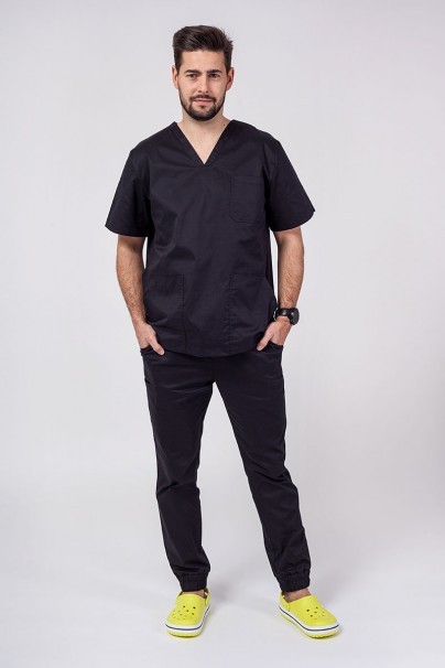 Men's Sunrise Uniforms Active scrubs set (Flex top, Flow trousers) black-1