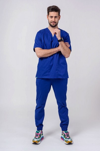 Men's Sunrise Uniforms Active scrubs set (Flex top, Flow trousers) galaxy blue-1