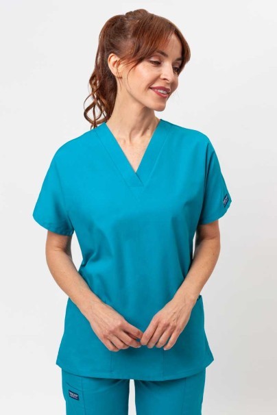 Women’s Cherokee Originals V-Neck scrub top teal blue-1