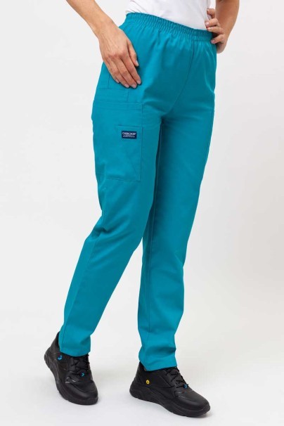 Women’s Cherokee Originals Natural Rise scrub trousers teal blue-1