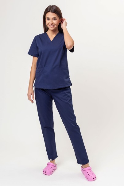 Women’s Sunrise Uniforms Basic Classic FRESH scrubs set (Light top, Regular trousers) true navy-1