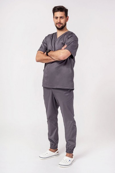Men's Sunrise Uniforms Active scrubs set (Flex top, Flow trousers) pewter-1