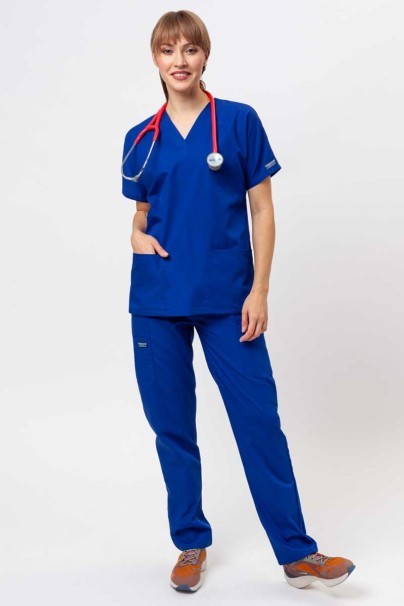 Women's Cherokee Originals scrubs set (V-neck top, N.Rise trousers) galaxy blue-1