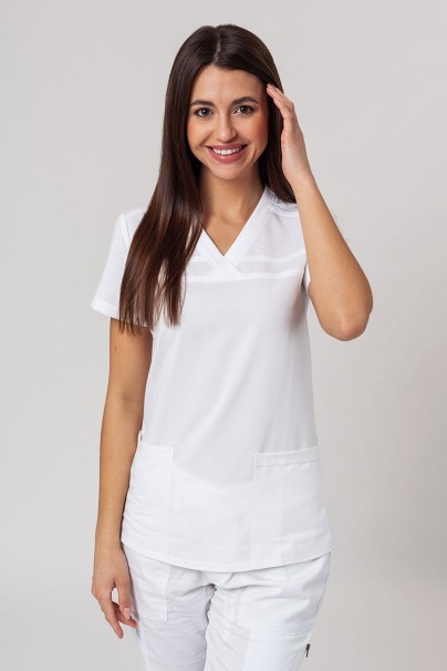 Women’s Dickies Balance V-Neck scrub top white-1