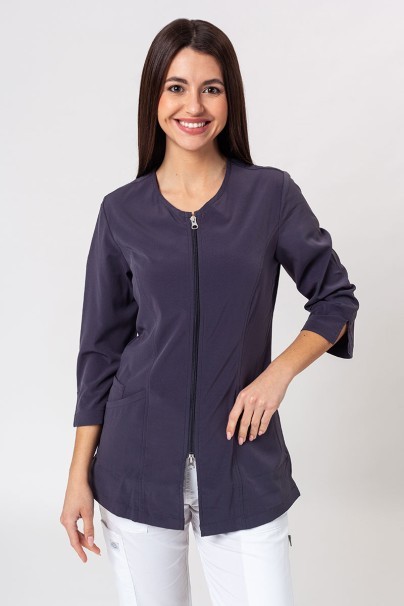 Women’s Maevn Smart 3/4 sleeve lab coat (elastic) pewter-1