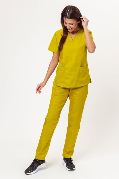 Women’s Sunrise Uniforms Basic Classic FRESH scrubs set (Light top, Regular trousers) mustard-1