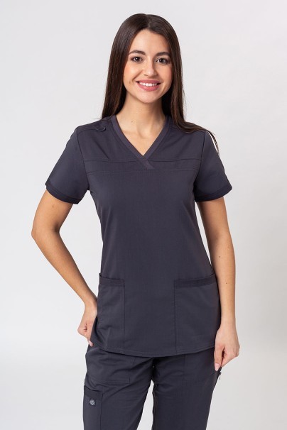 Women’s Dickies Balance V-Neck scrub top pewter-1