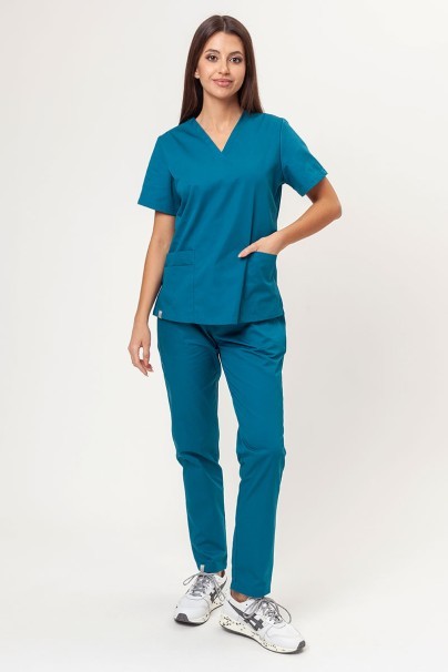 Women’s Sunrise Uniforms Basic Classic FRESH scrubs set (Light top, Regular trousers) caribbean blue-1