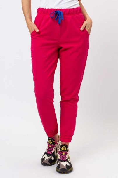 Women's Sunrise Uniforms Premium Vibe scrub jogger trousers raspberry-1
