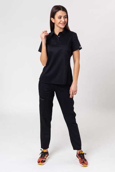 Women's Cherokee Revolution scrubs set (Polo top, Jogger trousers) black-1