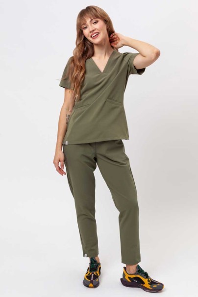 Women's Sunrise Uniforms Premium scrubs set (Aura top, Pride trousers) olive-1