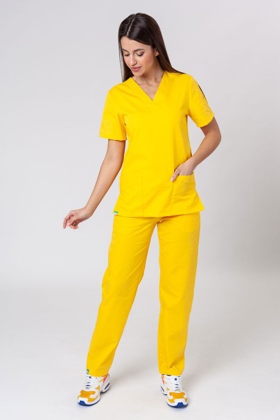 Women’s Sunrise Uniforms Basic Classic scrubs set (Light top, Regular trousers) yellow-1