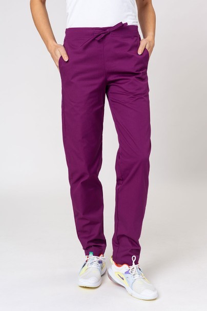 Women's Sunrise Uniforms Basic Regular scrub trousers wine-1
