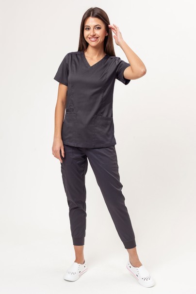 Women's Maevn Matrix scrubs set (Double V-neck top, Yogga trousers) pewter-1