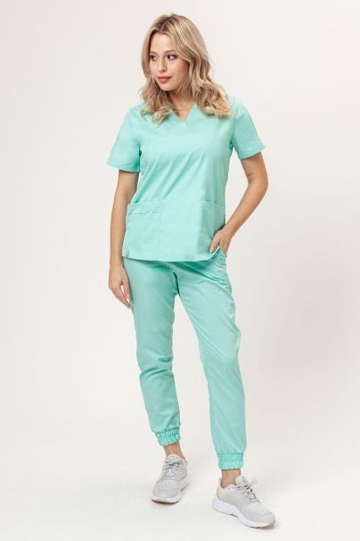 Women's Sunrise Uniforms Basic Jogger FRESH scrubs set (Light top, Easy trousers) mint-1