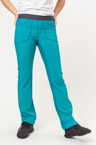 Women's Cherokee Infinity Slim Pull-on scrub trousers teal blue-1