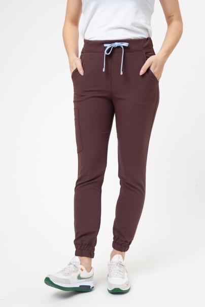 Women's Sunrise Uniforms Premium Chill jogger scrub trousers brown-1