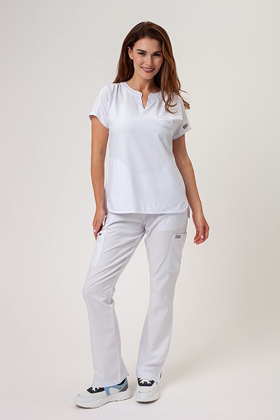 Women's Maevn Momentum Flare scrubs set white