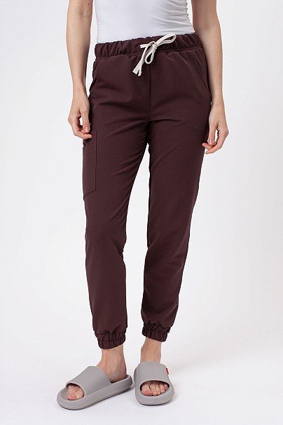 Women's Sunrise Uniforms Premium Vibe scrub jogger trousers choco