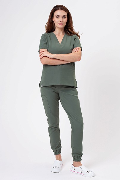 Women's Sunrise Uniforms Premium Vibe scrubs set sage green