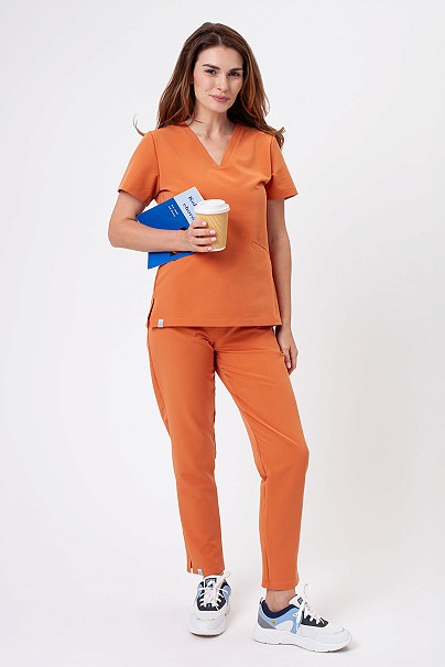 Women's Sunrise Uniforms Premium Pride scrubs set caramel