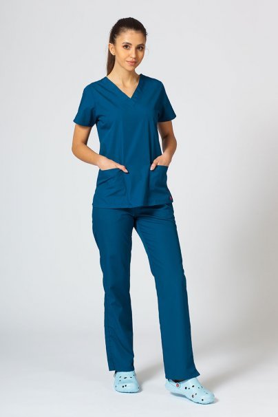 Women's Maevn Red Panda scrubs set caribbean blue-1