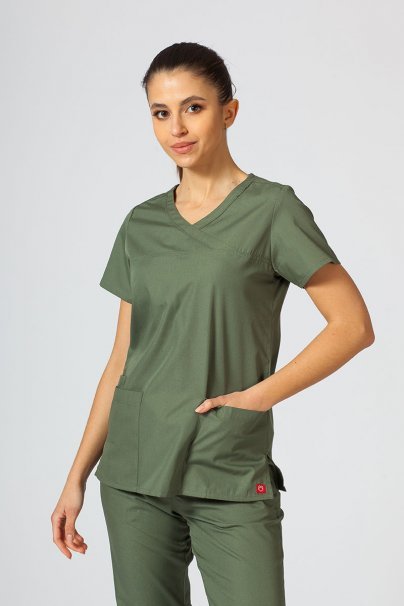 Women’s Maevn Red Panda Asymetric scrub top olive-1