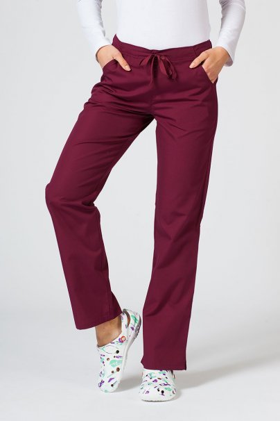 Women’s Maevn Red Panda scrub trousers wine-1