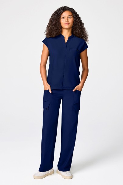 Women's Healing Hands Quest Collar scrub set navy