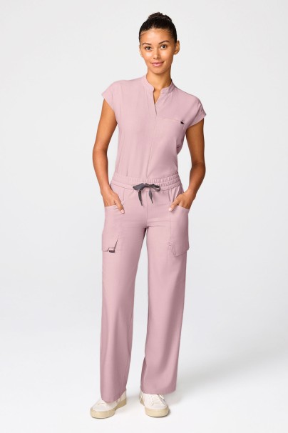 Women's Healing Hands Quest Collar scrub set pearly pink