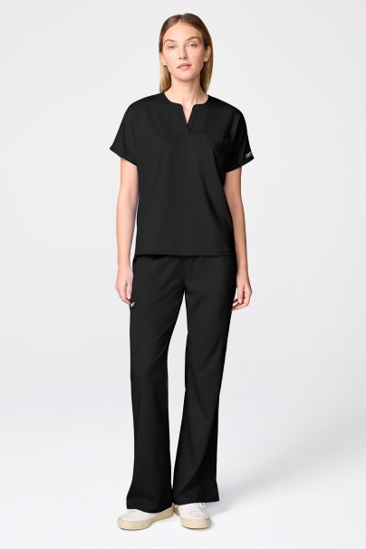 Women's Cherokee Revolution Mandarin Flared scrub set black