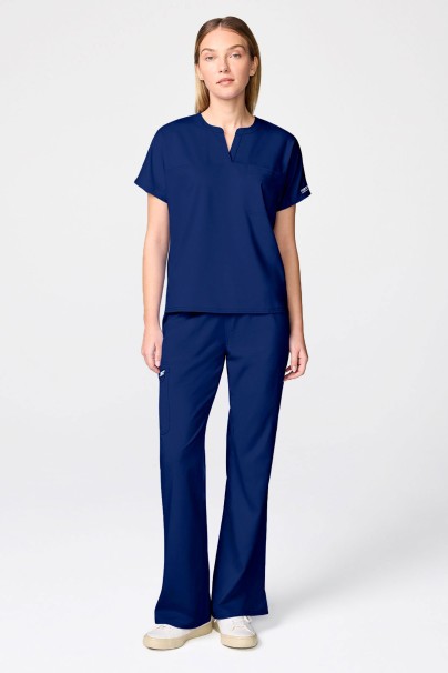 Women's Cherokee Revolution Mandarin Flared scrub set navy
