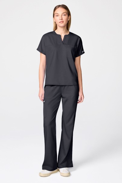 Women's Cherokee Revolution Mandarin Flared scrub set pewter