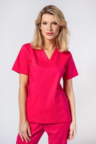 Women’s Sunrise Uniforms Active Bloom scrub top raspberry-1