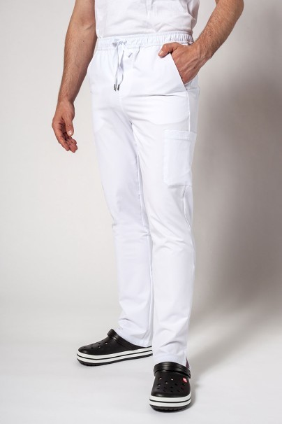 Men’s Adar Uniforms Slim Leg Cargo trousers white-1