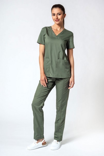 Women's Maevn EON Sport Sporty & Comfy classic scrubs set olive-1